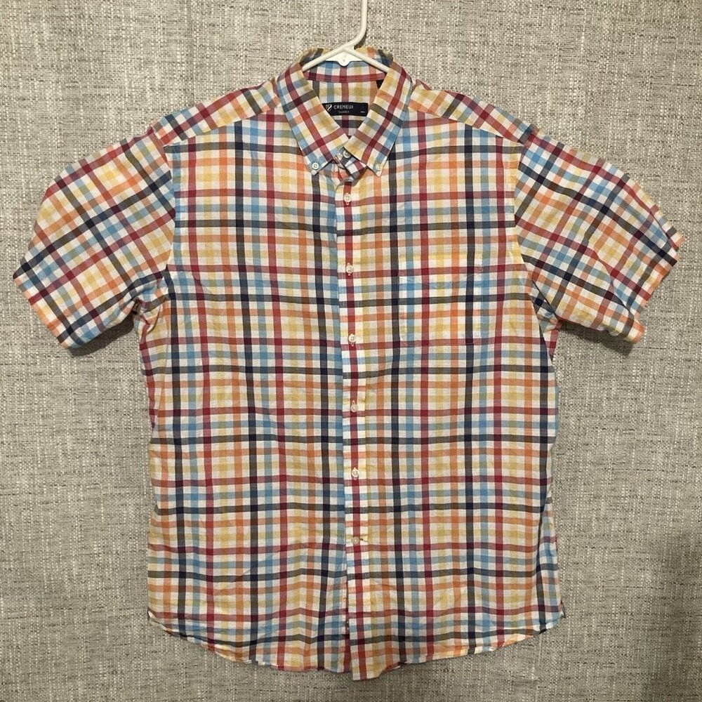 Cremieux Classic Mens Shirt L  Multicolored Plaid Cotton Button Down